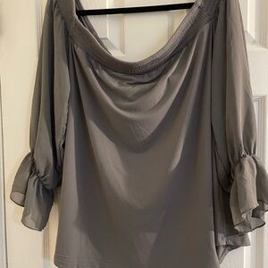 Torrid Gray 3/4 length bell sleeve gray Top 2X